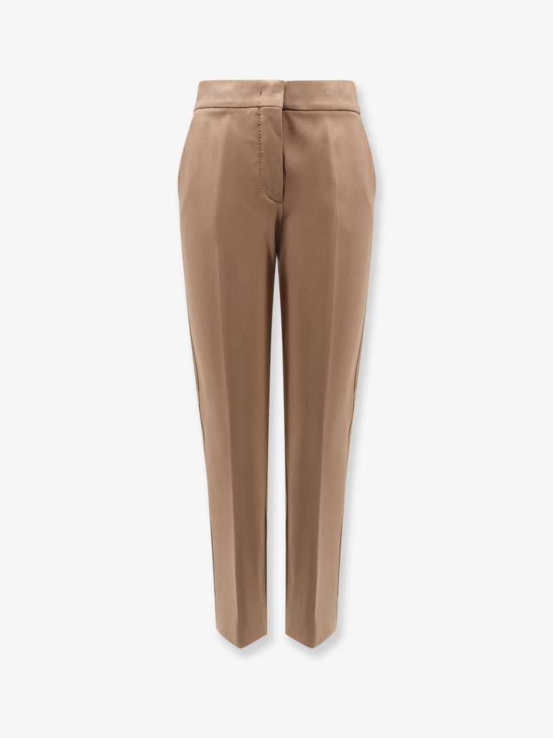 Max Mara Pantalones Max Mara Pegno de mezcla de viscosa marrones - World Class Fashion