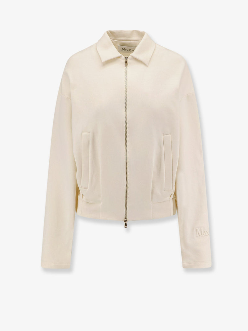 Max Mara Max Mara Argenta Silk And Cotton Sweatshirt White - World Class Fashion