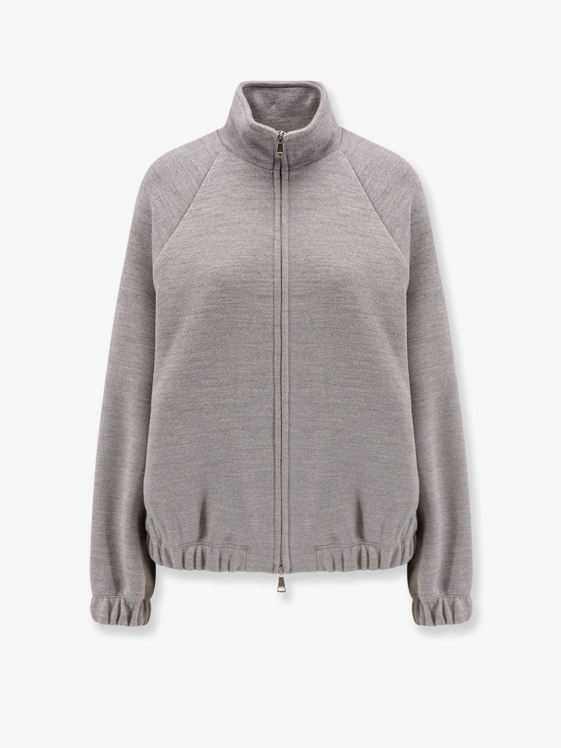 Max Mara Max Mara Frine Double Wool-Cotton Sweatshirt Grey - World Class Fashion