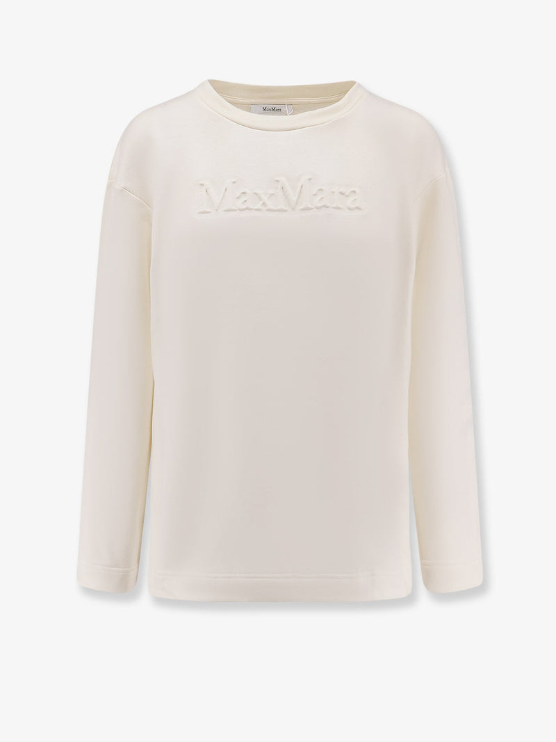 Max Mara Max Mara Berma Cotton and Silk Sweatshirt White - World Class Fashion
