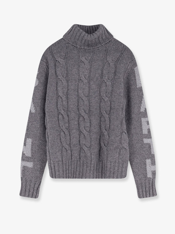 Mc2 Saint Barth Adler Wool Blend Cable Knit Turtleneck Sweater
