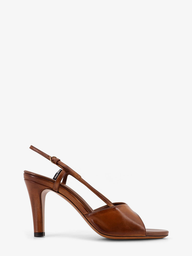 Miu Miu Miu Miu Vintage Leather Sandals Brown Women - World Class Fashion
