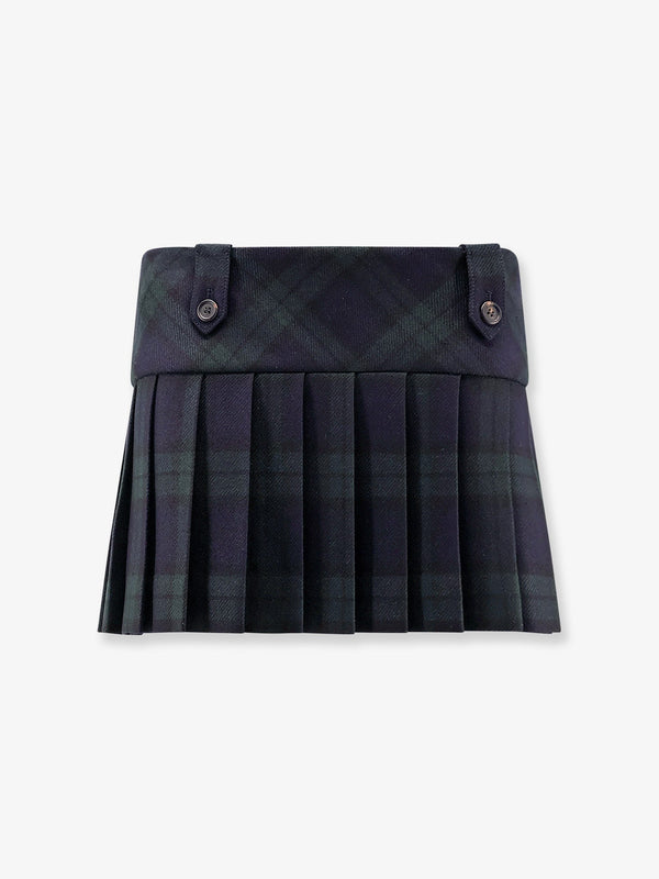 Miu Miu Check Virgin Wool Mini Skirt