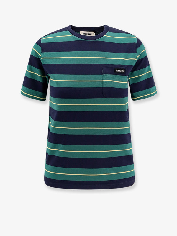 Miu Miu Striped Cotton Jersey T-Shirt