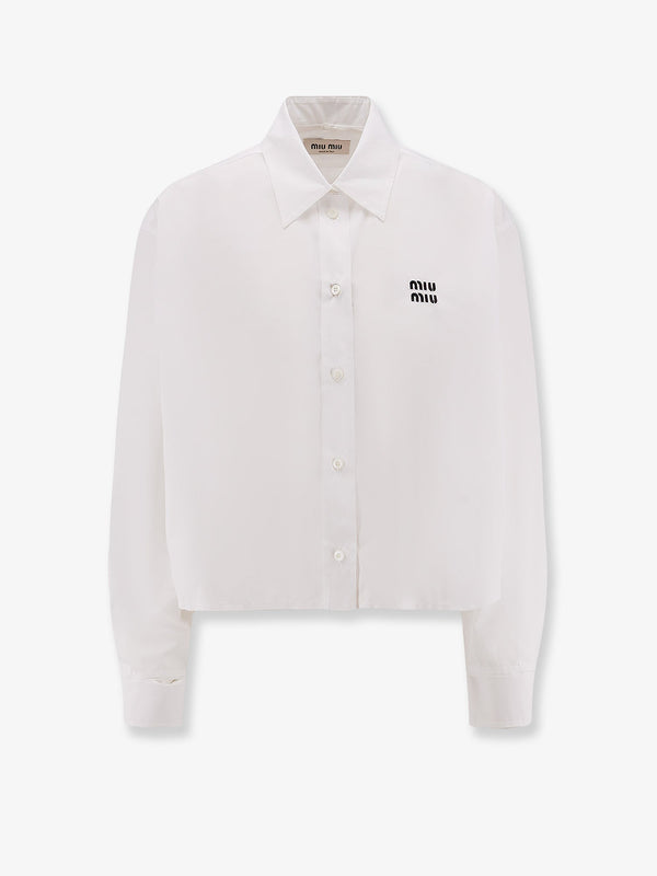Miu Miu Cotton Shirt With Miu Miu Embroidery