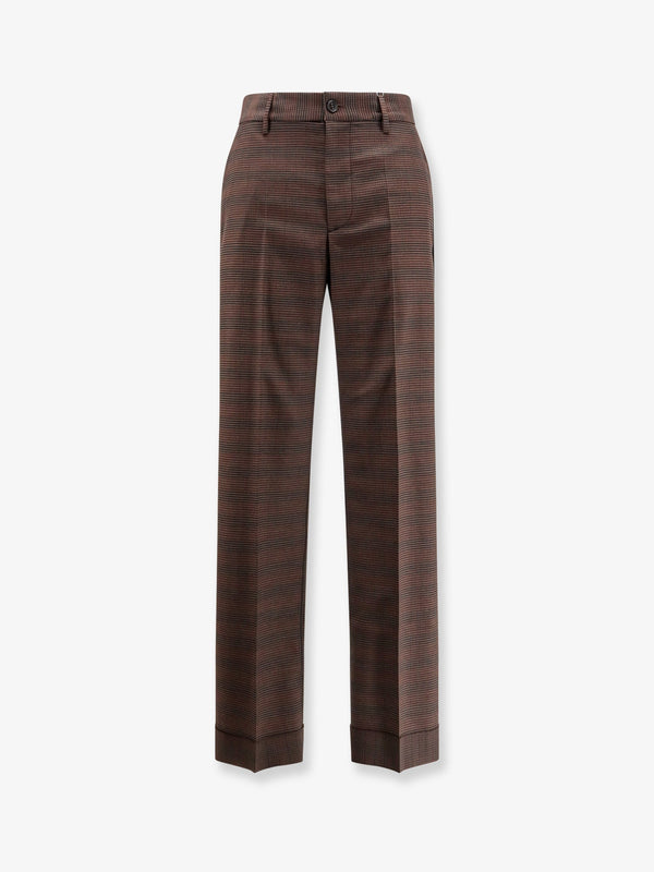 Mm6 Maison Margiela Wool Blend Trousers With Raw-Cut Edges