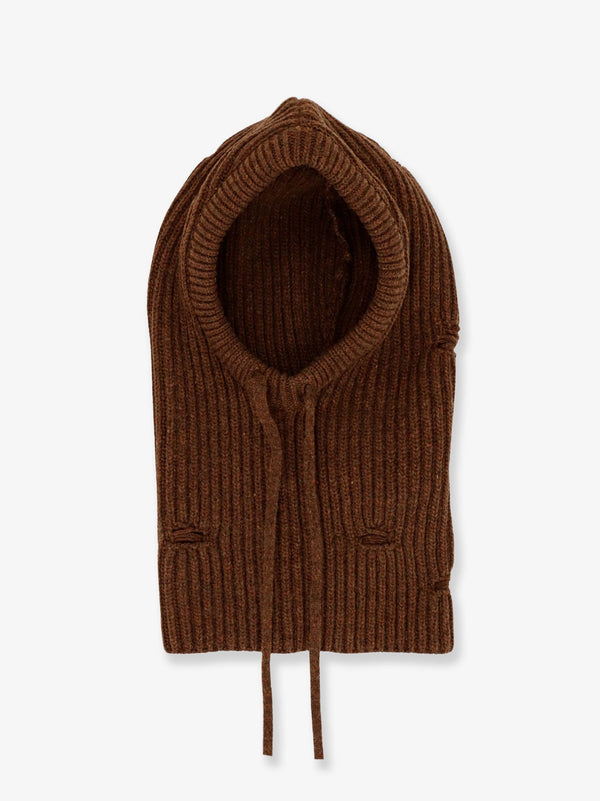 Mm6 Maison Margiela Wool Blend Balaclava With Distressed Effect