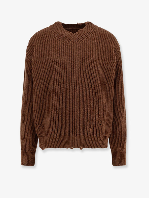 Mm6 Maison Margiela Wool Blend Sweater With Distressed Effect