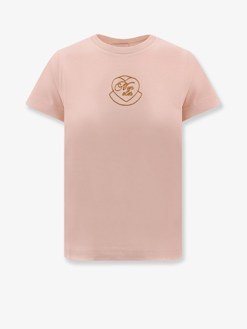Moncler Moncler Biologic Cotton T-Shirt Pink - World Class Fashion