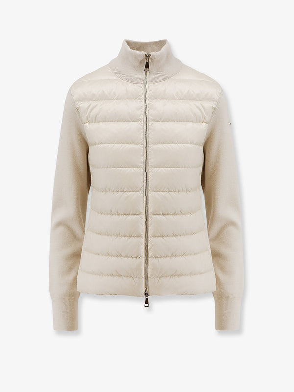 Moncler Nylon Down Jacket With Virgin Wool Inserts