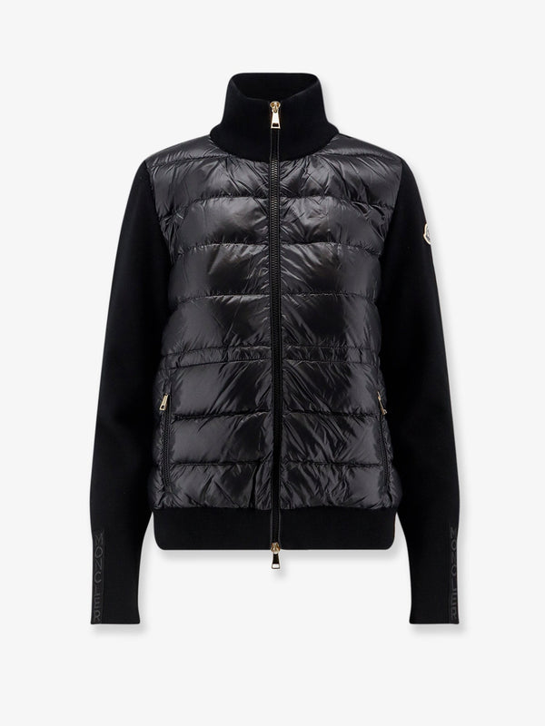 Moncler Nylon Down Jacket With Virgin Wool Inserts