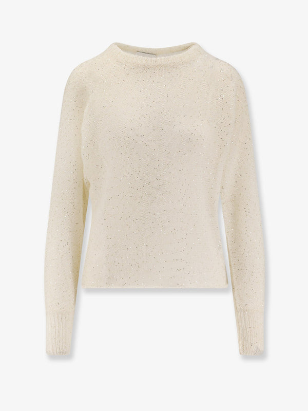 Nude Mohair Blend Sweater With Sequins