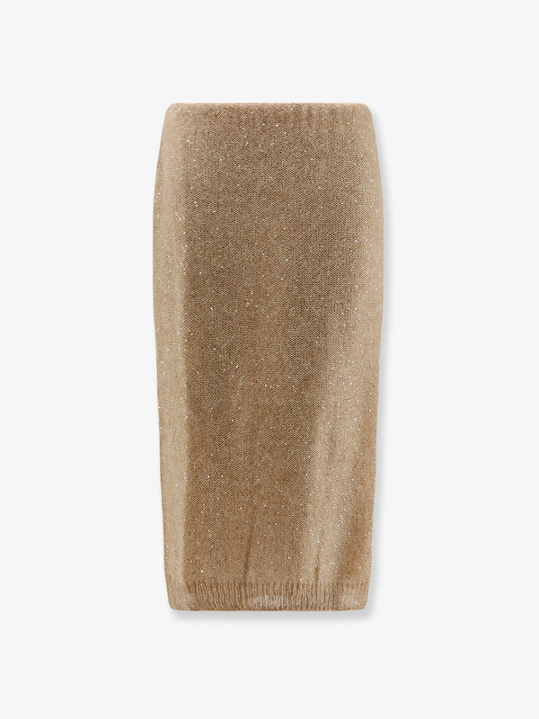 Nude Mohair Blend Skirt