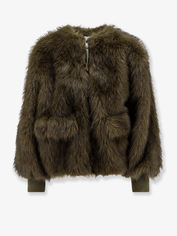 Nude Synthetic Fur Jacket