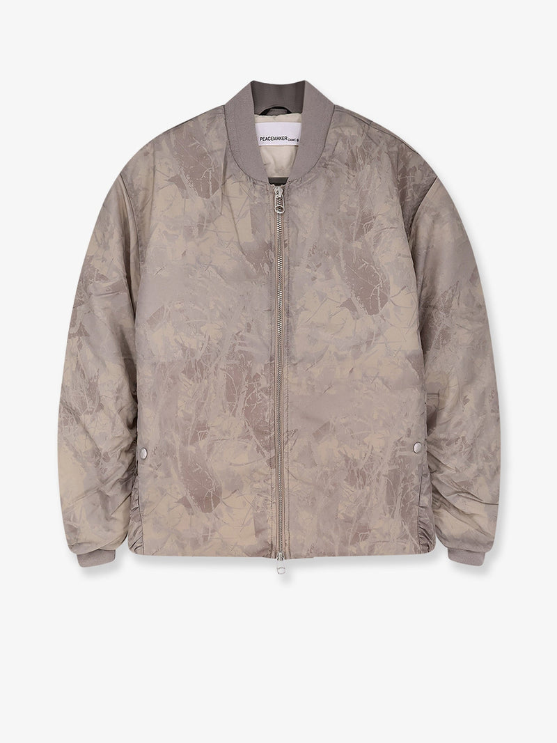 Oamc Peacemaker Oamc Peacemaker Minimal Printed Bomber Beige - World Class Fashion