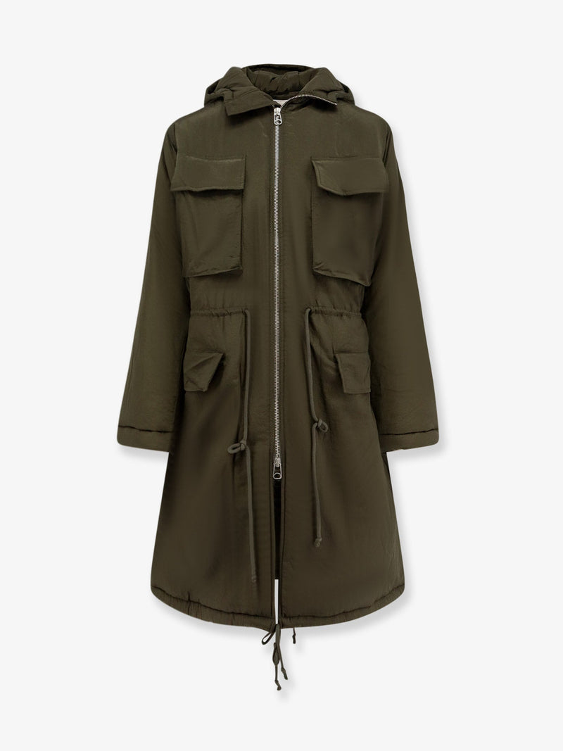 Oamc Peacemaker Oamc Peacemaker Padded Nylon Long Jacket Green - World Class Fashion