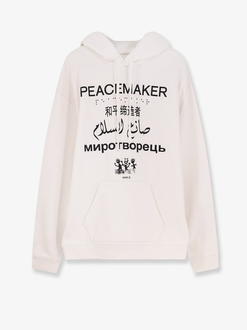 Oamc Peacemaker Sudadera de algodón Oamc Peacemaker blanca para hombre - World Class Fashion