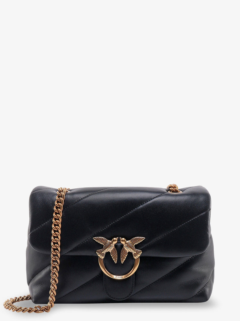 Pinko Pinko Love Puff Classic Matelassé Leather Shoulder Bag Black - World Class Fashion