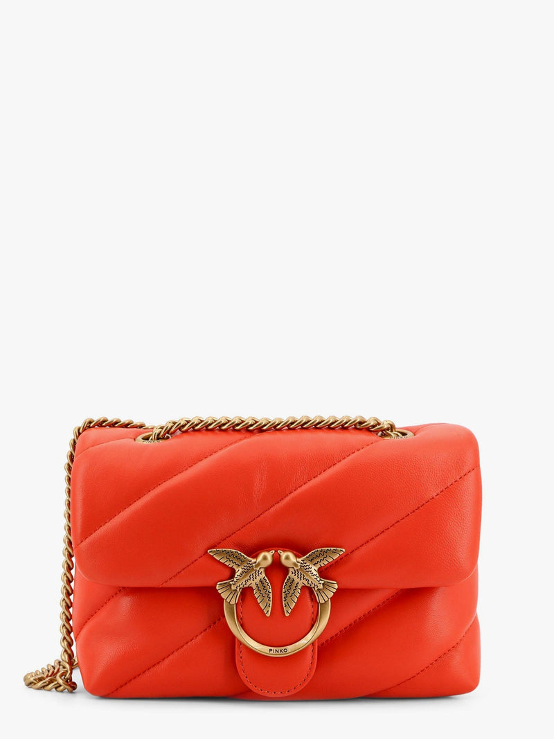 Pinko Pinko Matelassé Leather Shoulder Bag Red - World Class Fashion