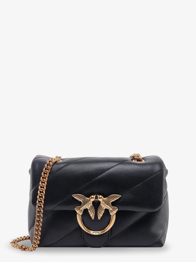 Pinko Pinko Love Puff Mini Matelassé Leather Shoulder Bag Black - World Class Fashion