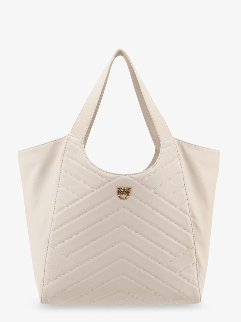 Pinko Pinko Quilted Leather Shoulder Bag White - World Class Fashion