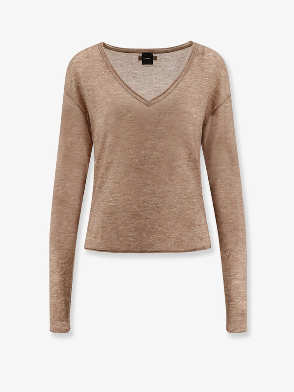Pinko Salomone Wool Sweater With Micro Sequins