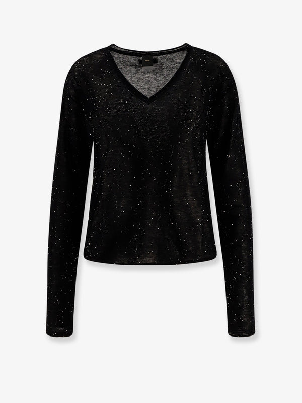 Pinko Salomone Wool Sweater With Micro Sequins