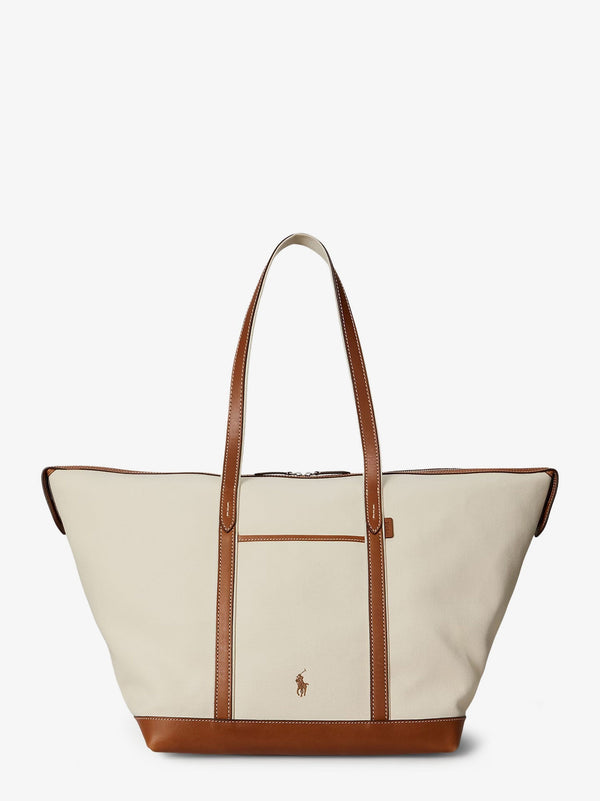 Polo Ralph Lauren Canvas Travel Bag With Leather Profiles