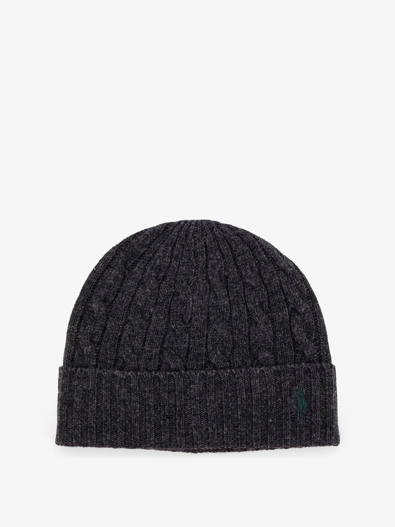 Polo Ralph Lauren Polo Ralph Lauren Wool Blend Cable Knit Beanie Grey - World Class Fashion