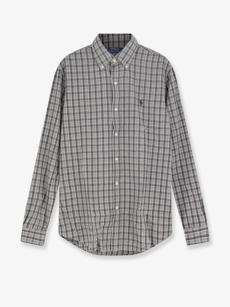 Polo Ralph Lauren Polo Ralph Lauren Custom Fit Cotton Shirt Grey - World Class Fashion