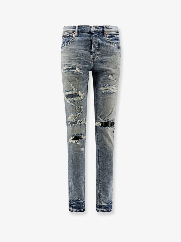 Purple Brand Slim Fit Jeans Wth Destroyed Effect