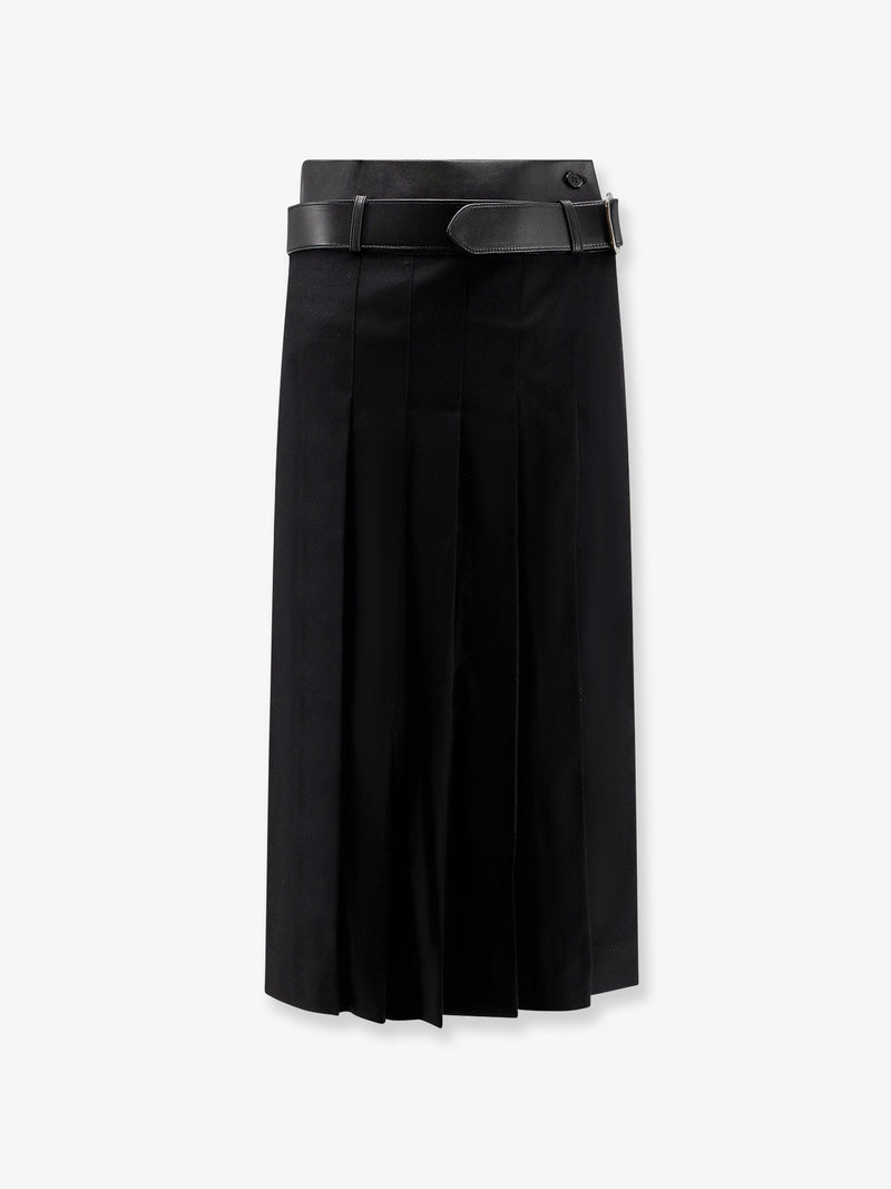 R2w R2W Nayla Falda Plisada de Lana Negra - World Class Fashion