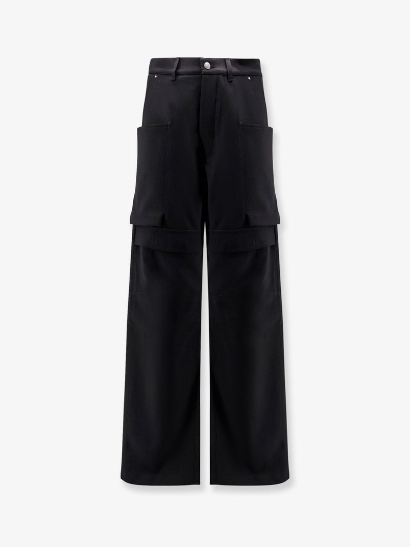 Rick Owens Rick Owens Stefan Cargo Virgin Wool Trousers Black - World Class Fashion