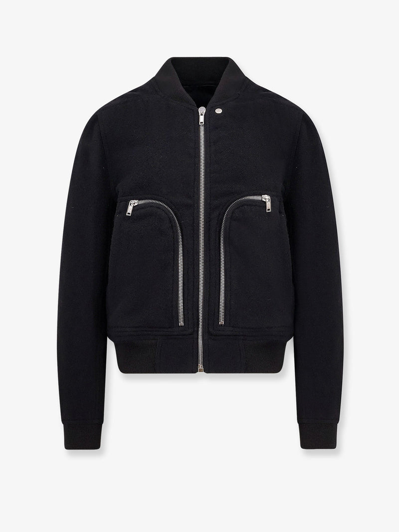 Rick Owens Rick Owens Bauhaus Flight Virgin Wool Bomber Black - World Class Fashion