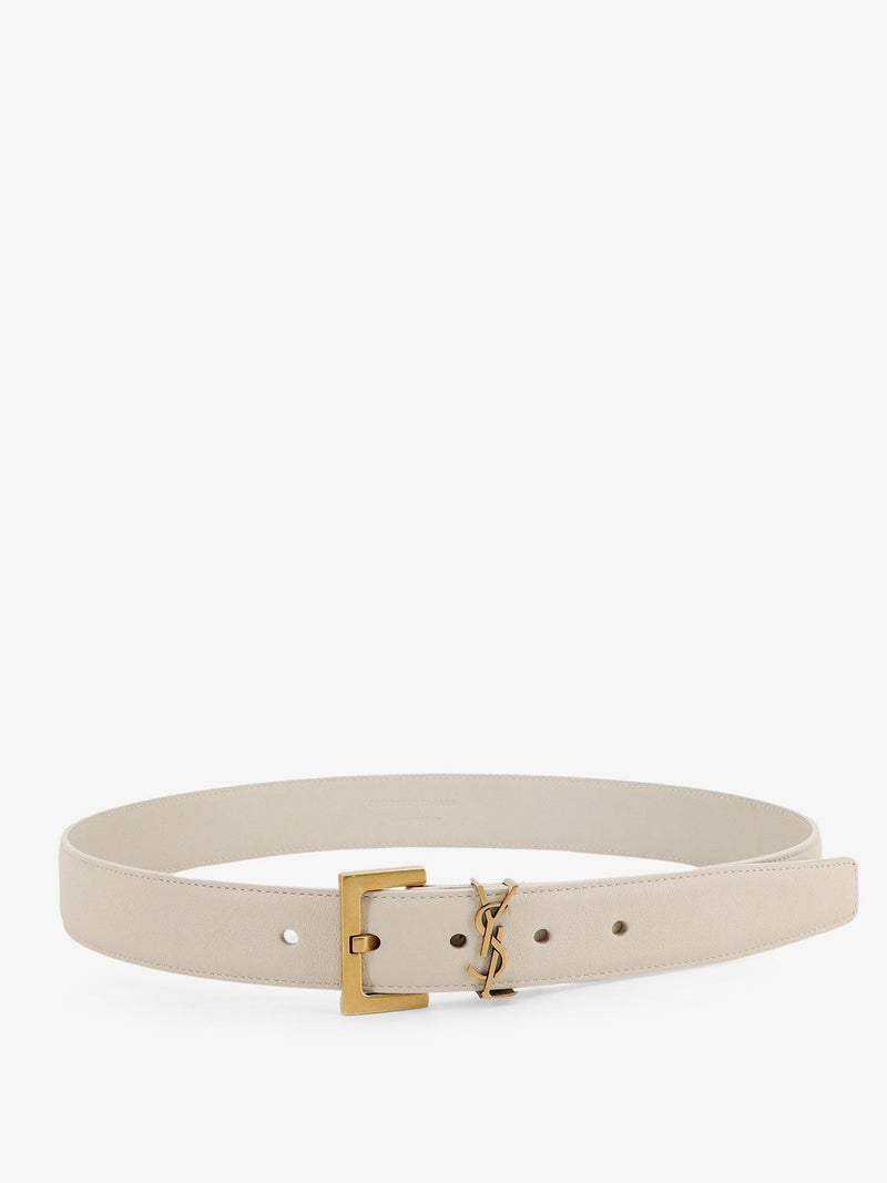 Saint Laurent Saint Laurent Leather Belt White Women - World Class Fashion