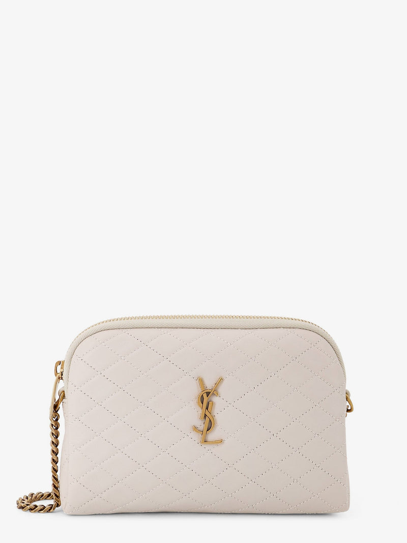 Saint Laurent Saint Laurent Gaby Leather Shoulder Bag White - World Class Fashion