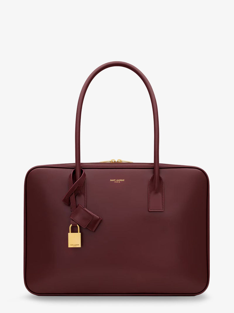 Saint Laurent Saint Laurent Sac De Jour Box Leather Red Handbag - World Class Fashion