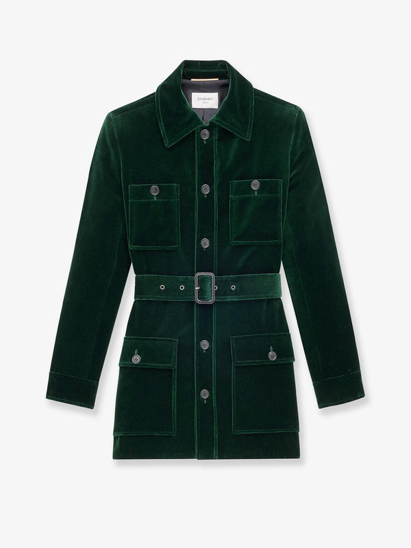 Saint Laurent Sahariana Velvet Blazer