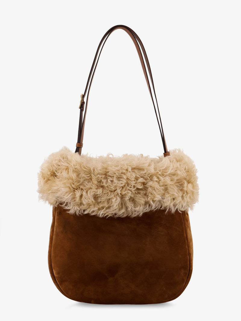 Saint Laurent Saint Laurent Suede Shoulder Bag Brown Women - World Class Fashion