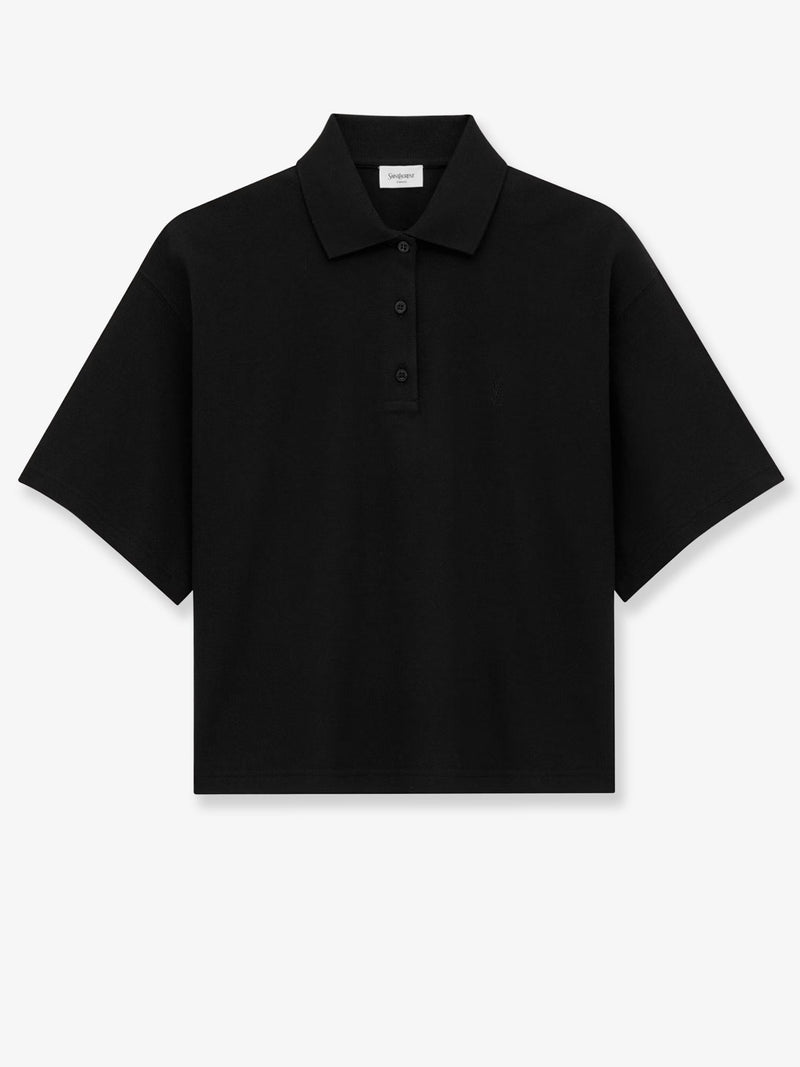 Saint Laurent Saint Laurent Cotton Blend Polo Shirt Black - World Class Fashion