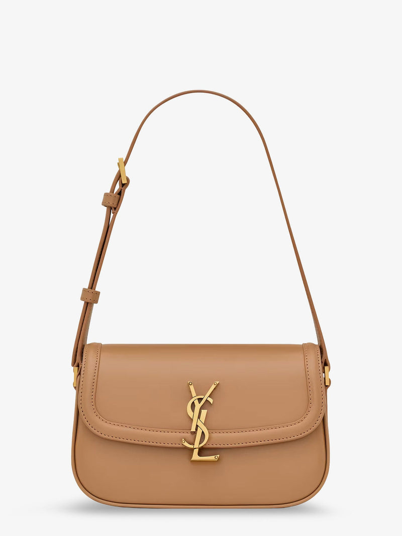Saint Laurent Saint Laurent Solferino Leather Shoulder Bag Beige - World Class Fashion