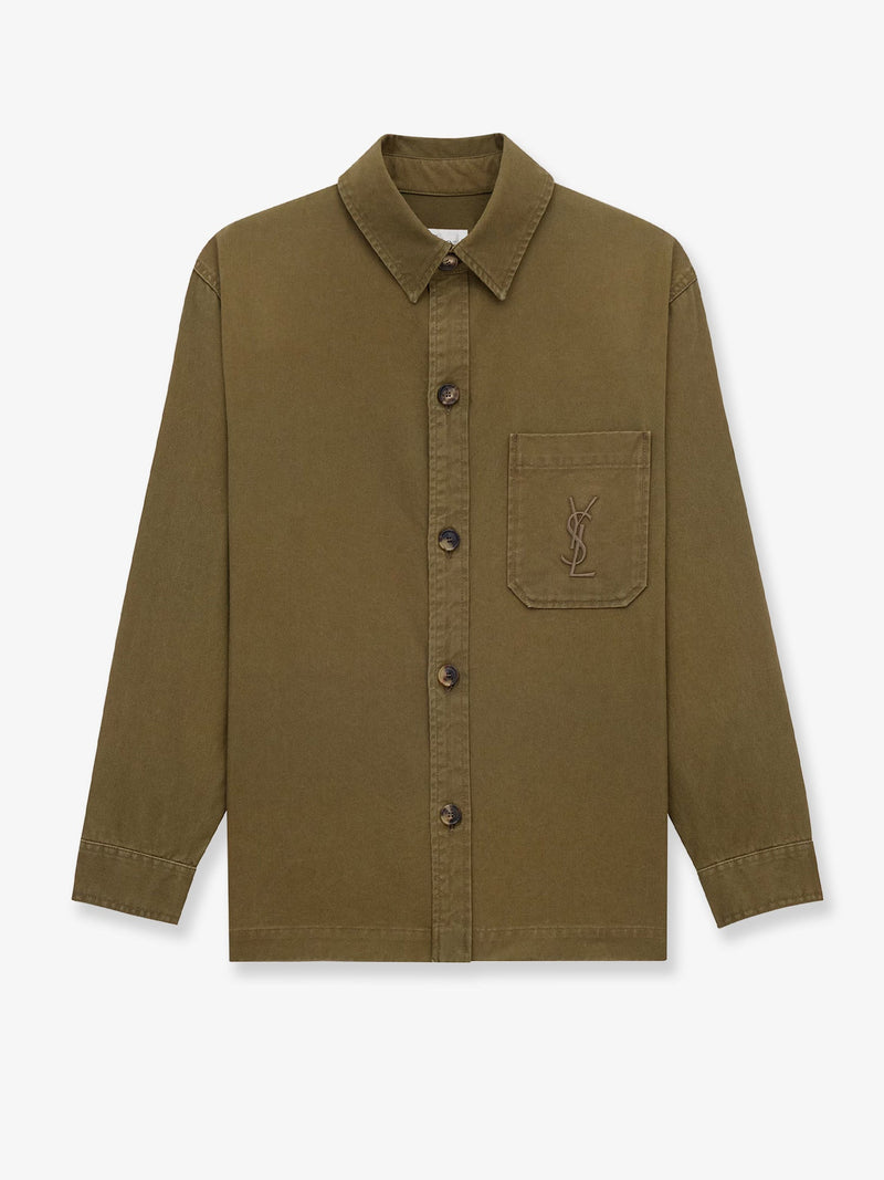 Saint Laurent Saint Laurent Cotton and Linen Embroidered Shirt Brown - World Class Fashion