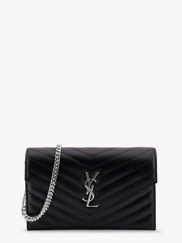 Saint Laurent Envelope Leather Wallet Crossbody Bag With Chain Shoulder Strap