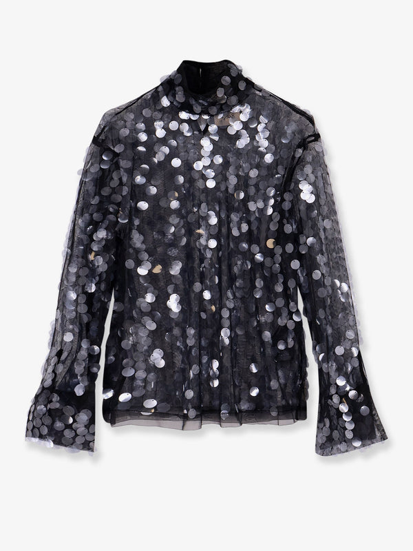 Semicouture Voile Top With Maxi Sequins