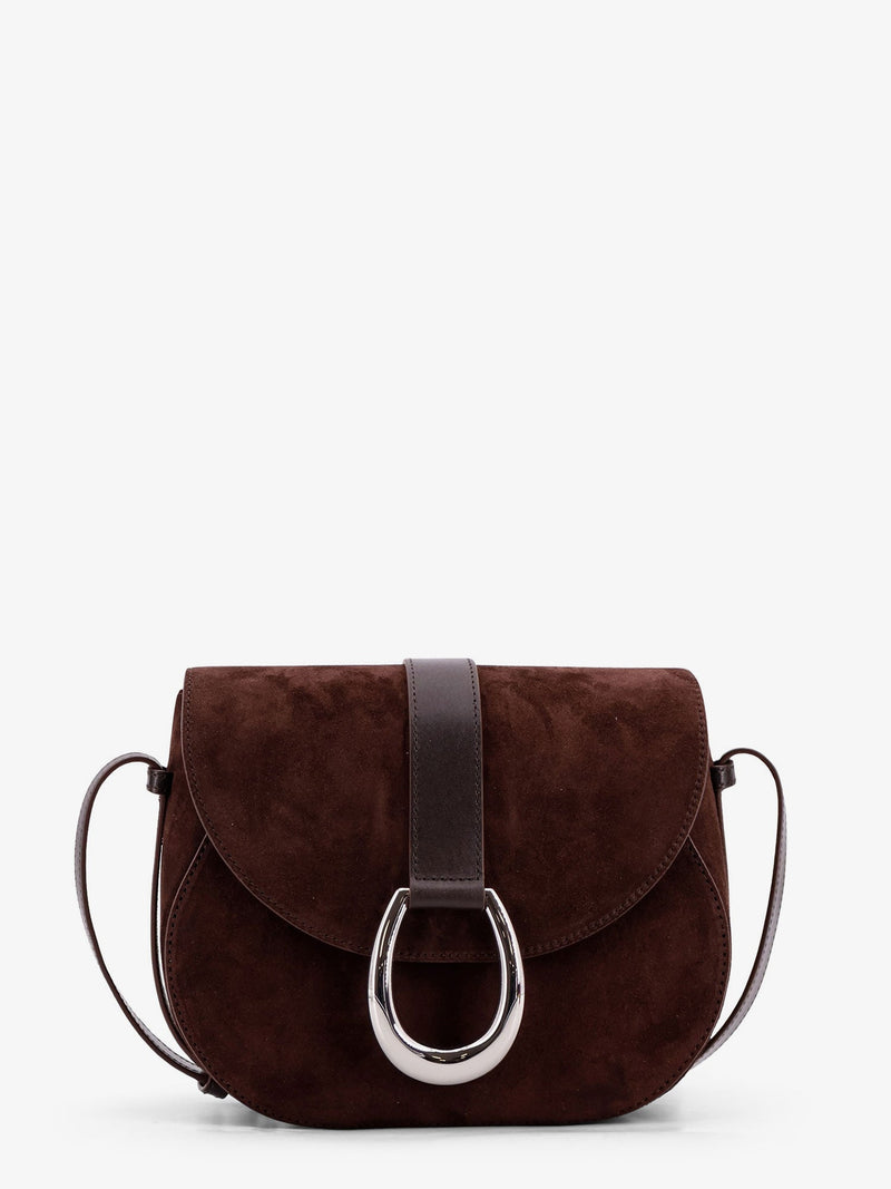 Staud Staud Bella Saddle Suede Crossbody Bag Brown - World Class Fashion