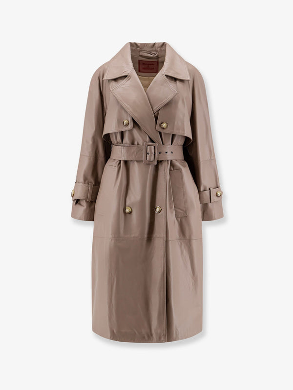 Stella Maxwell X Marella First Class Leather Trench With Padding