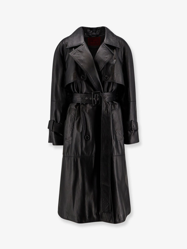 Stella Maxwell X Marella First Class Leather Trench With Padding
