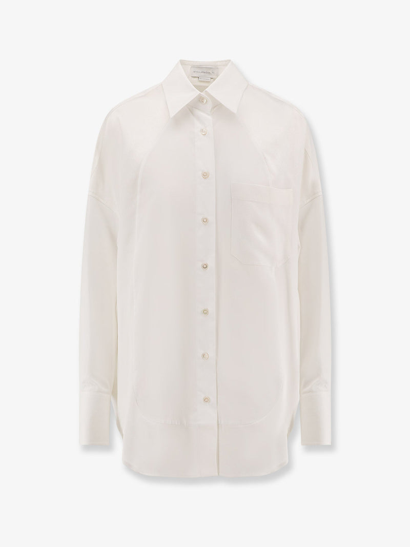 Stella Mccartney Stella McCartney Oversize Satin Shirt White - World Class Fashion