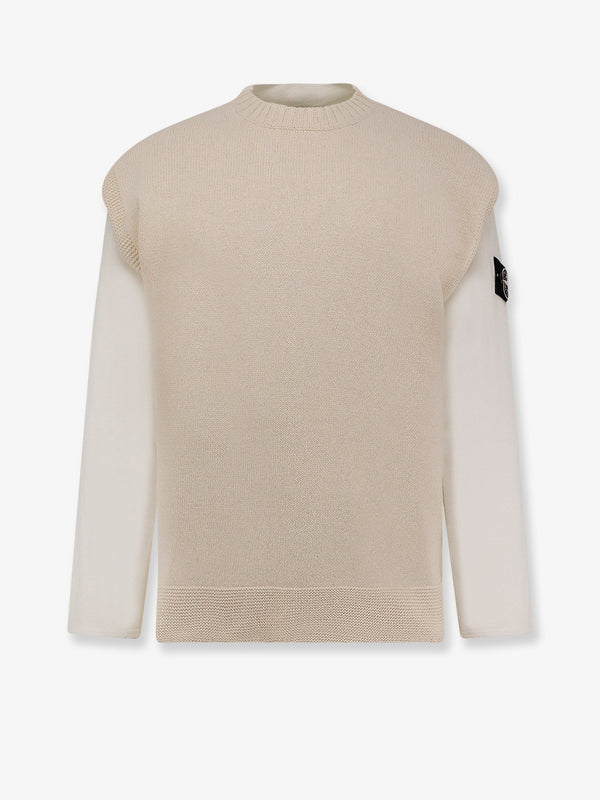 Stone Island Cotton Sweatshirt With Knitted Insert