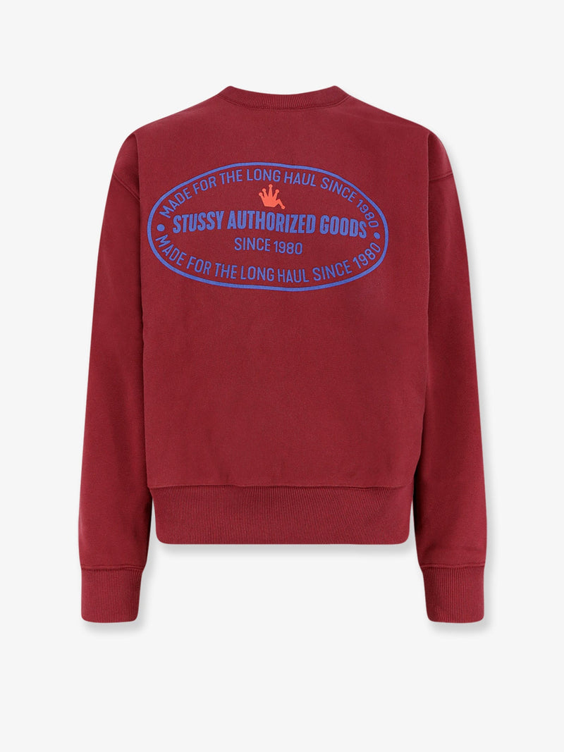 Stussy Sudadera Stussy Authorized Crew de mezcla de algodón, color rojo - World Class Fashion